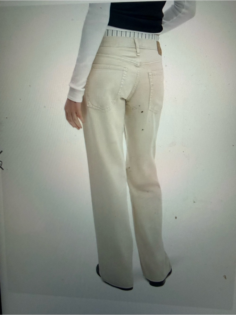 rag & bone Cream Straight-Leg Drawstring Pants - Picture 2 of 3